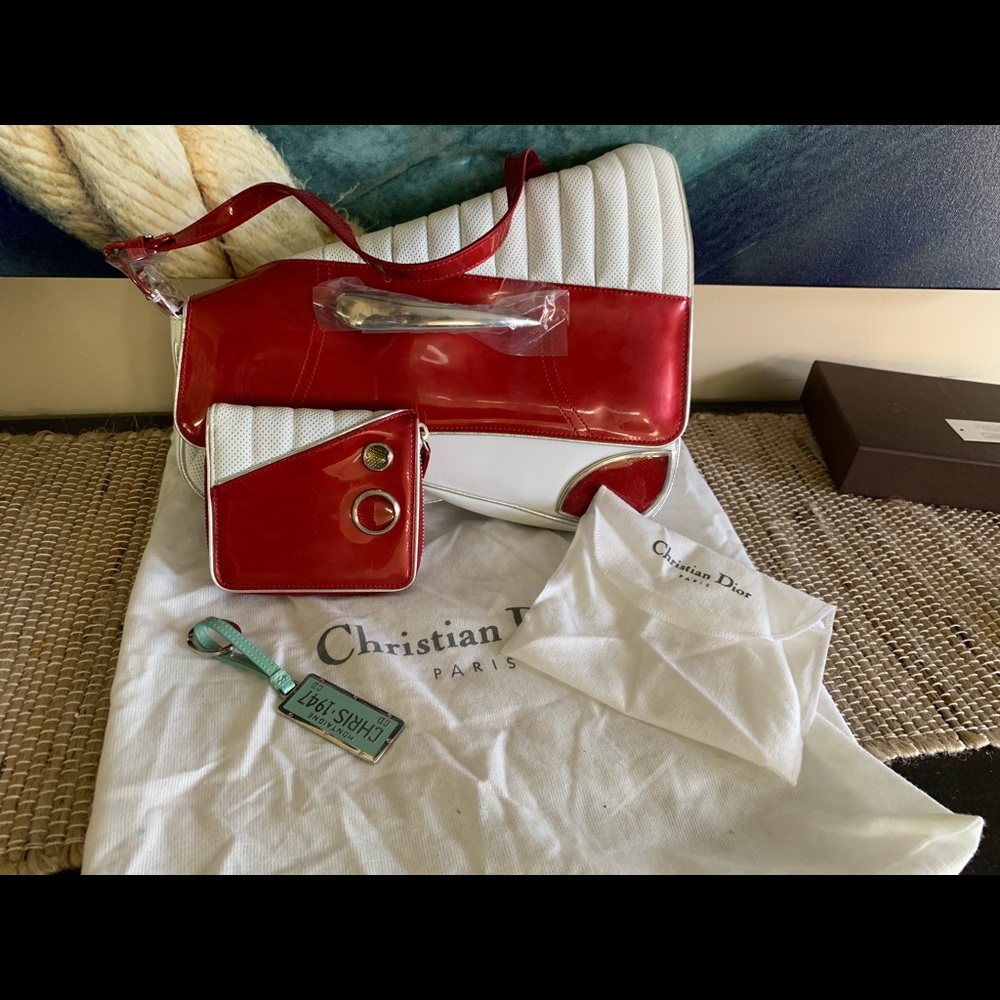 Christian Dior vintage car purse wallet and chain